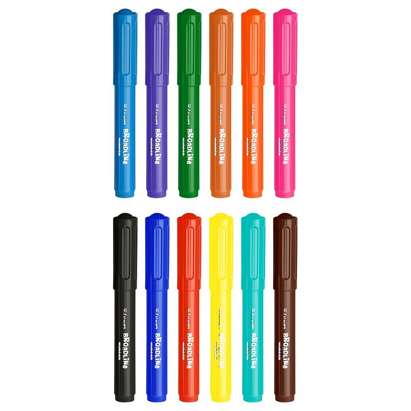 Фломастеры Luxor  "Broadline", 12цв., утолщенные, смываемые, картон, европодвес