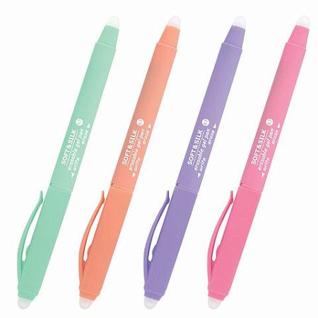Ручка стираемая гелевая с грипом BRAUBERG "SOFT&SILK PASTEL", СИНЯЯ, корпус ассорти, узел 0,7 мм, 143934 