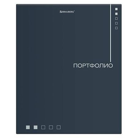 Папка-портфолио универсальная, 4 кольца, 20 файлов, 7БЦ матовая, BRAUBERG "Minimalism", 117553