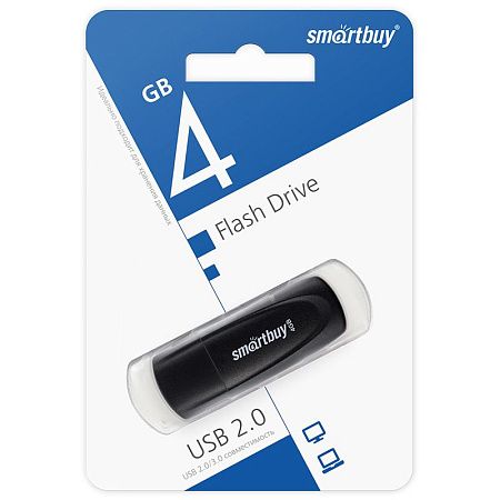 Память Smart Buy "Scout"  4GB, USB 2.0 Flash Drive, черный