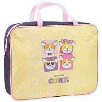 Папка с ручками А4 ArtSpace "Corgi", полиэстер, на молнии, 70мм