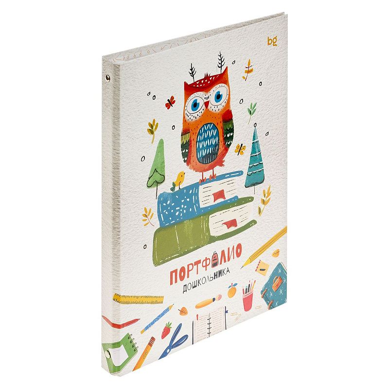 Папка-портфолио 7БЦ А4 BG, на 4 кольцах для дошкольника, 20 файлов, 10 вкладышей 