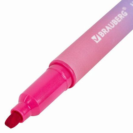 Набор текстовыделителей двусторонних 4 ШТУКИ / 8 ЦВЕТОВ, BRAUBERG "GRADE", линия письма 1-4 мм, 152509 