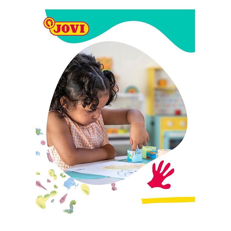 Краски пальчиковые JOVI, 06 пастельных цветов по 35мл, картон, европодвес