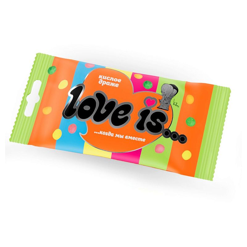 Драже Love is... в кислой обсыпке, ассорти вкусов 42г