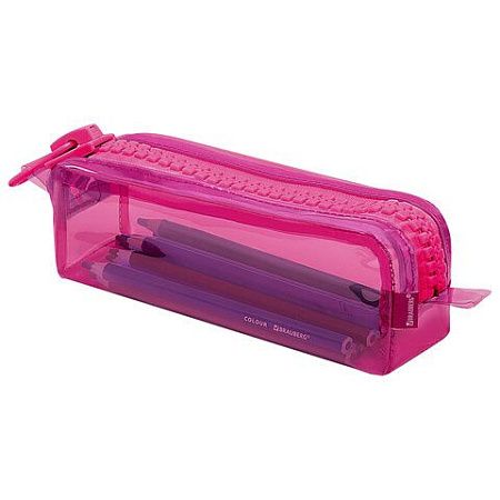 Пенал BRAUBERG с объемной "тракторной" молнией, 1 отделение, ПВХ, 22х8х6,5 см, Ultra pink, 272340 