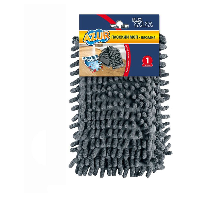 Насадка МОП для швабры "Сальса" Azur, микрофибра,  плоский МОП, 43*13см