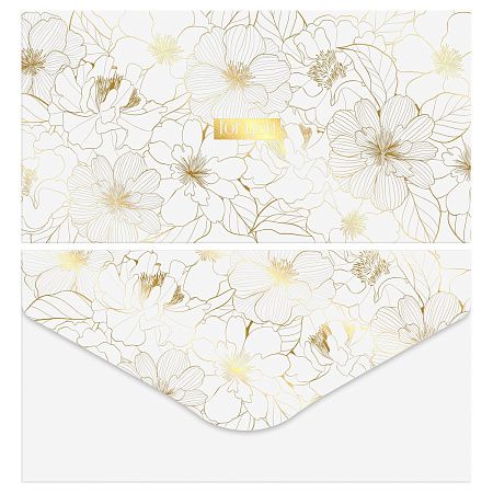 Конверт для денег MESHU "Gold flower" 85*164мм, матовая ламинация, фольга, 4 дизайна