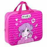 Папка на молнии с ручками BRAUBERG KIDS А4, 1 отделение, полиэстер, 80 мм, "Anime style", 272121