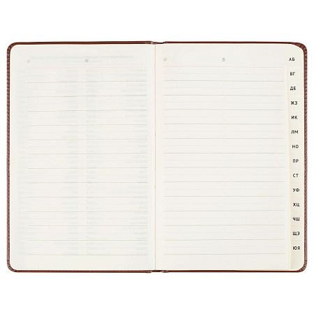 Телефонная книга А5, 80л., кожзам, BG "Nebraska. Brown", с вырубкой