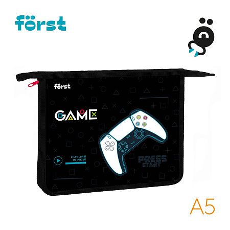 Папка для тетрадей 1 отделение, А5 Först "Game", 240*205*40мм, пластик, на молнии 