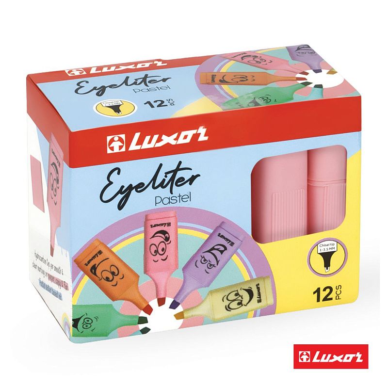 Текстовыделители Luxor "Eyeliter Pastel" пастельный розовый, 1-5мм 