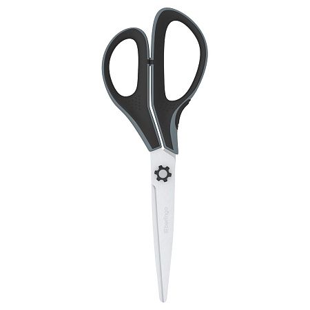 Ножницы Berlingo "Easycut 350", 23см, серые, эргономичные ручки, мягкие вставки, европодвес