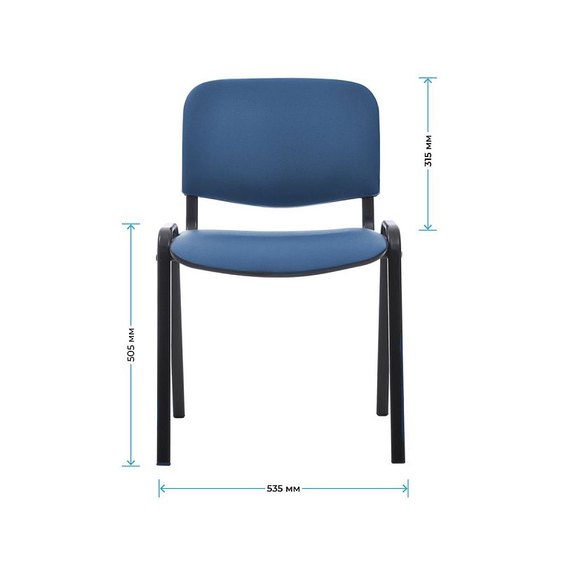 Стул Helmi HL-F01 "Изо", каркас черный, обивка кожзам синий