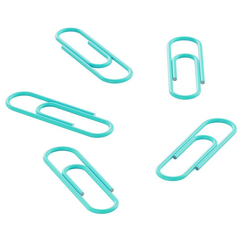 Скрепки 28мм, Berlingo, 100шт., цветные, ПВХ упак., европодвес, голубые