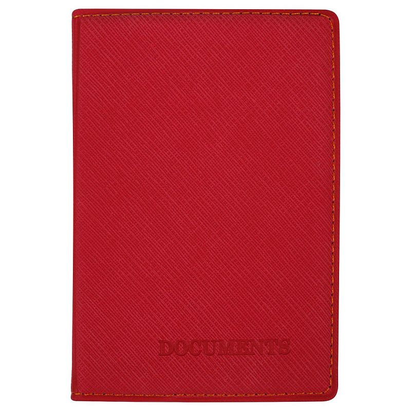 Обложка для автодокументов OfficeSpace "Denim", экокожа, коралл