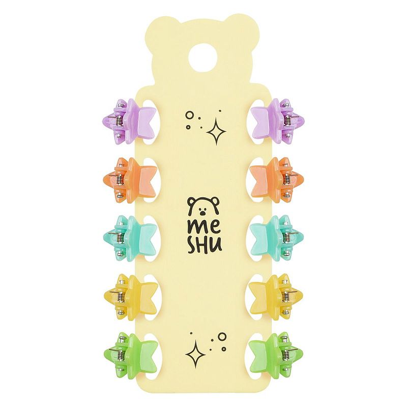 Заколки для волос MESHU, пастельные крабики, 10шт., европодвес