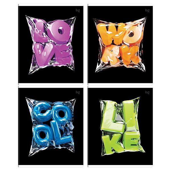 Тетрадь 48л., А5, клетка BG "Вакуум", конгрев, выборочный лак