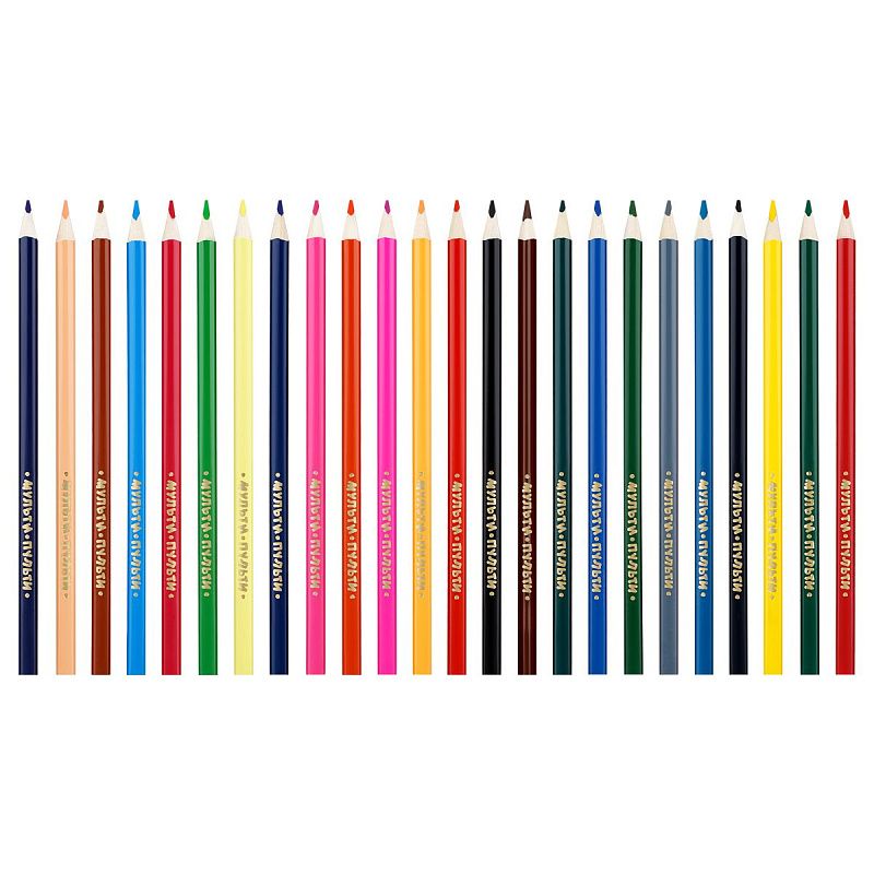 Карандаши цветные Мульти-Пульти "Енот в Испании", 24цв., трехгран., заточен., картон, европодвес