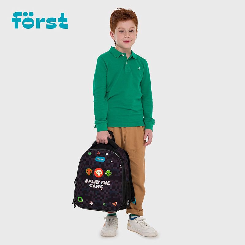 Ранец Först F-Top облегченный "Play the game" 36*28*15см, 2 отделения, 2 кармана, анатомическая спинка 