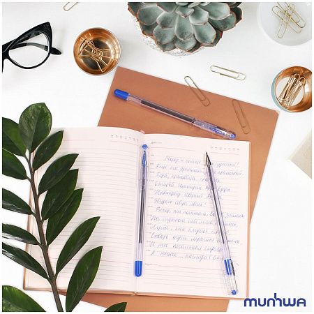Ручка шариковая MunHwa "Option" синяя, 0,7мм, штрих-код 