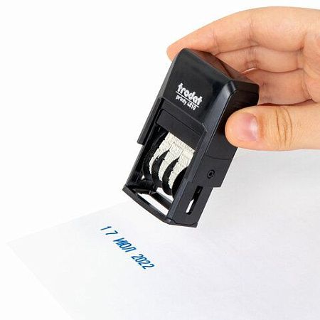 Датер-мини месяц буквами, оттиск 20х3,8 мм, синий, TRODAT 4810, корпус черный