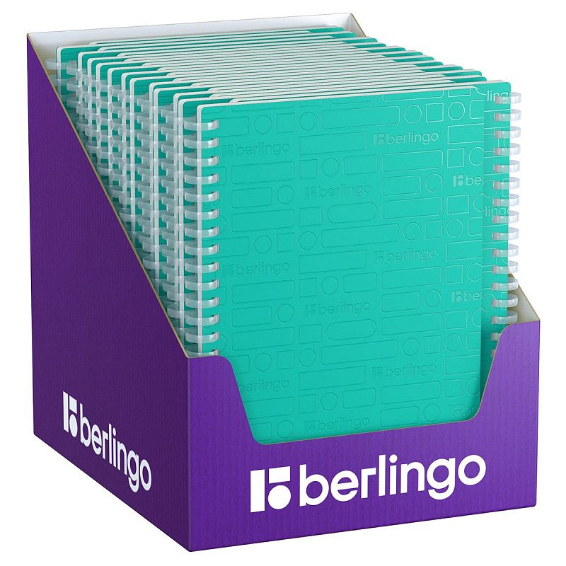 Бизнес-тетрадь A5, 80л., Berlingo "Your Way", клетка, на силиконовом гребне, 80г/м2, пластик обложка 600мкм, мятная