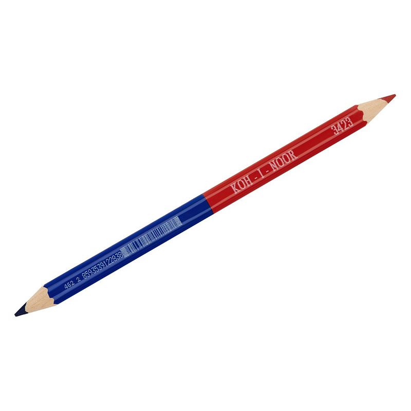 Карандаш двухцветный Koh-I-Noor, синий-красный, утолщенный