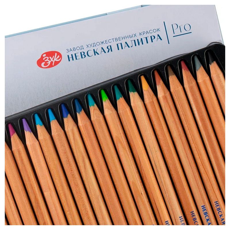 Набор профессиональных акварельных карандашей "Белые ночи", 24 цвета, в жестяном пенале