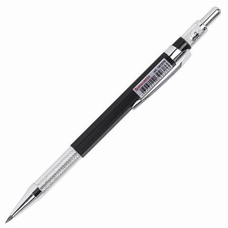 Карандаш механический цанговый 2 мм, HB, BRAUBERG "METALLIC X-20", металлические детали, 181976 