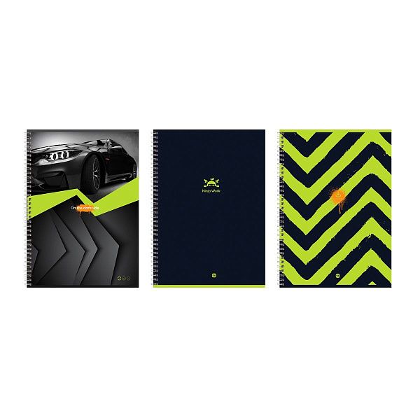 Тетрадь 96л., А4, клетка, на гребне BG "Real man", неоновый пантон