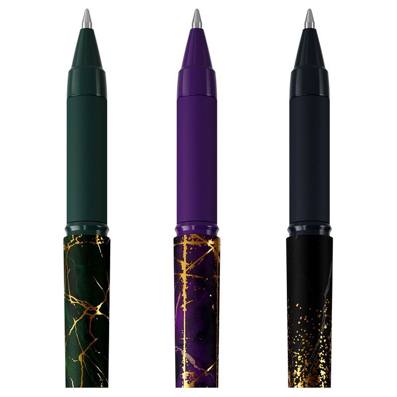 Ручка шариковая Berlingo "Golden Shade" синяя, 0,7мм, грип, рисунок на корпусе, ассорти 