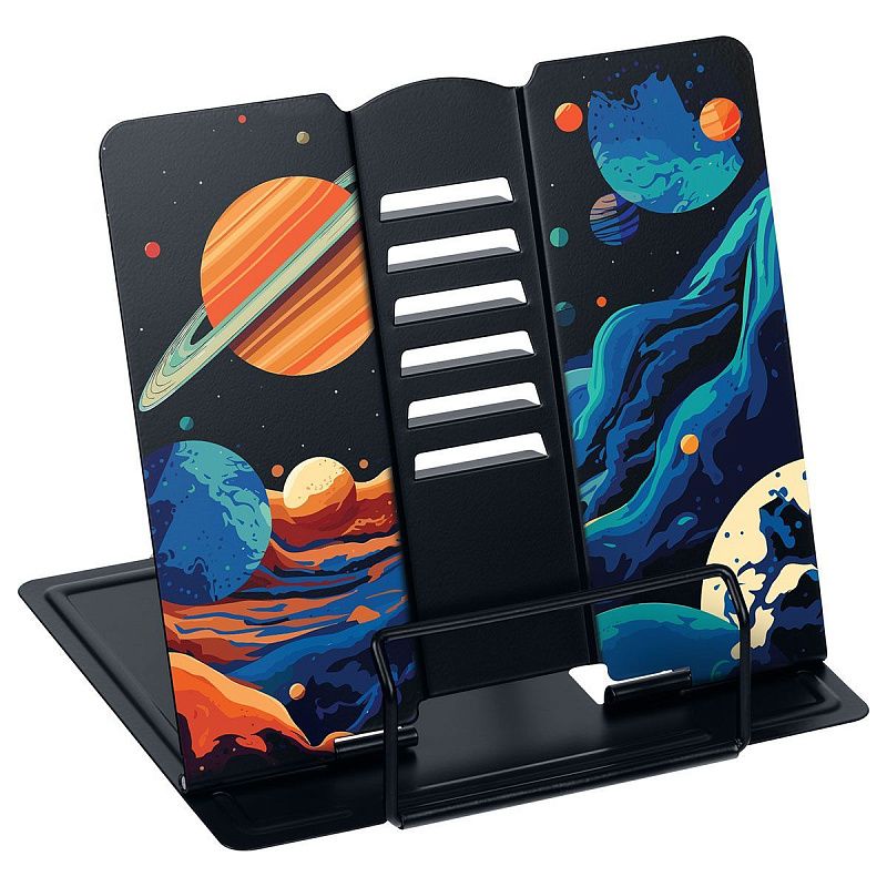 Подставка для книг СТАММ, металлическая, регулируемый угол наклона, "Космос"