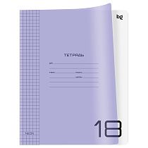 Тетрадь 18л., клетка BG "UniTone. Neon", пластиковая обложка, неон сиреневый