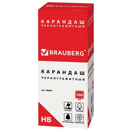 Карандаш чернографитный BRAUBERG, 1 шт., "Смайлики", НВ, c ластиком, корпус желтый, заточенный, 180654 