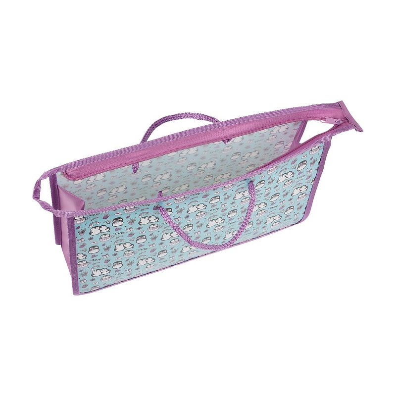 Папка с ручками А4 ArtSpace "Cute&Cozy", пластик, на молнии, 75мм 