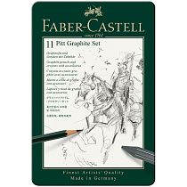 Набор карандашей ч/г Faber-Castell "Pitt Graphite", 11 предметов, заточен., метал. кор.