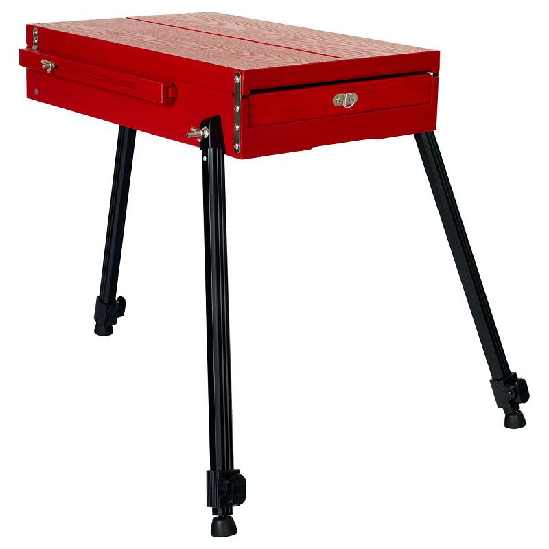 УЦЕНКА - Этюдник напольный с ремнем и палитрой Гамма "Студия", 78*92*180см, сосна, красный (осн 378153)