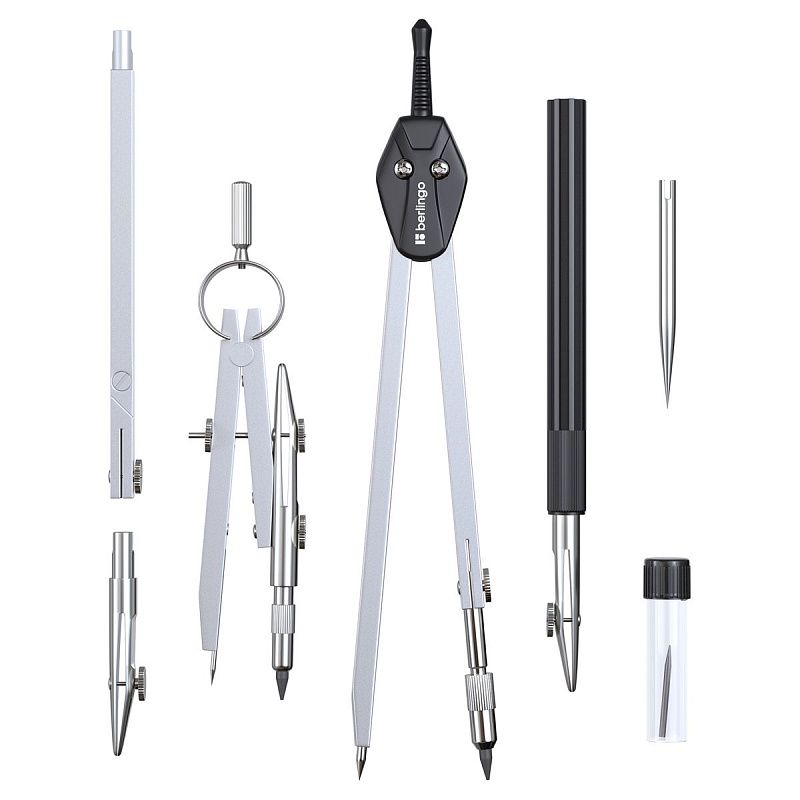 Готовальня Berlingo "Expert", 7 предметов, циркуль 135мм, пластиковый футляр 