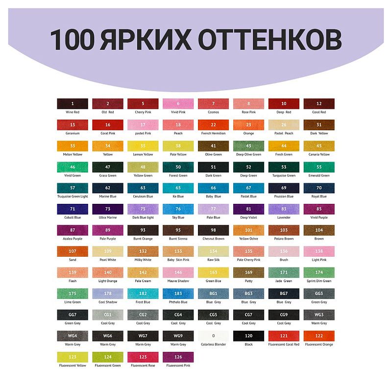 Набор двусторонних маркеров для скетчинга MESHU 100цв., основные цвета, корпус трехгранный, пулевид./клиновид.наконечники, текстильный чехол на молнии