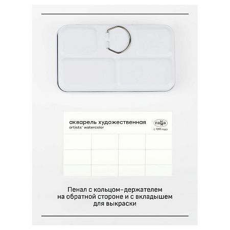 Акварель художественная Гамма "Старый Мастер", 12цв*2,6мл, кюветы, метал. коробка