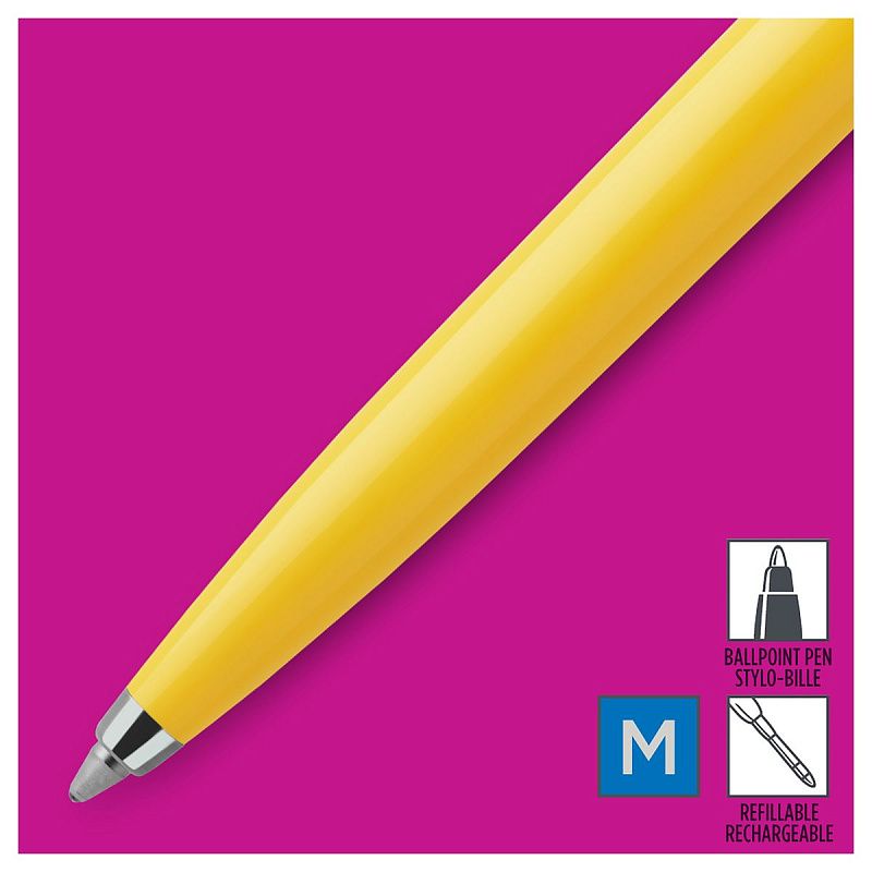 Ручка шариковая Parker "Jotter Yellow CT" синяя, 1,0мм, кнопочн., пластик. корпус, блистер 
