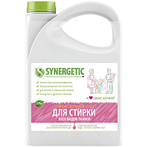 Средство жидкое для стирки Synergetic, для всех видов тканей, гипоаллерг., канистра, 2,75л 