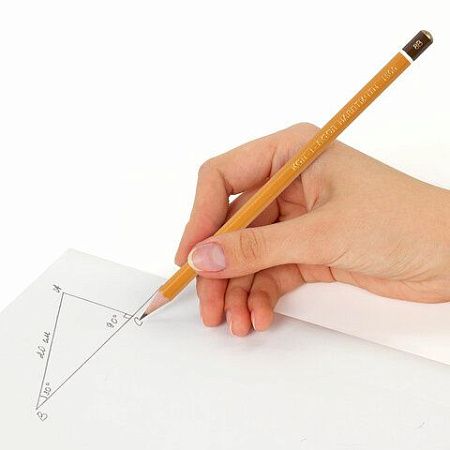 Карандаш чернографитный KOH-I-NOOR 1500, 1 шт., 8B, корпус желтый, заточенный, 150008B01170RU 