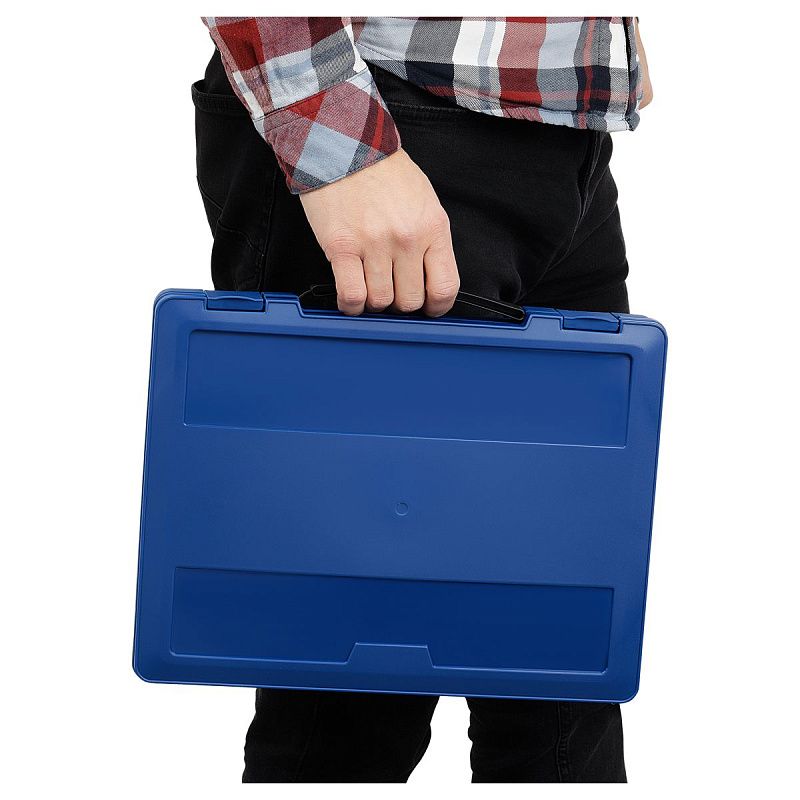 Портфель СТАММ с выдвижной ручкой, 270*350*45мм, синий 