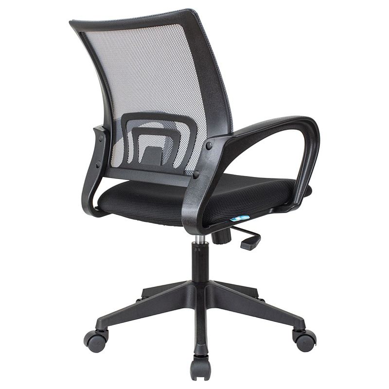 Кресло оператора Helmi HL-M95 (695) "Airy", спинка сетка серая/сиденье ткань TW черная, механизм качания