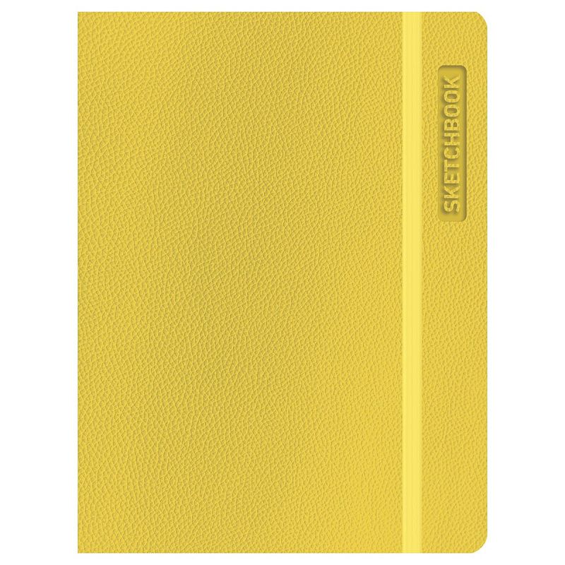 Скетчбук для акварели 40л., А5 BG "Bright. Yellow", кожзам, на резинке, 200г/м2