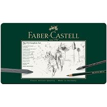 Набор карандашей ч/г Faber-Castell "Pitt Graphite", 26 предметов, заточен., метал. кор. Набор карандашей ч/г Faber-Castell "Pitt Graphite", 26 предметов, заточен., метал. кор.