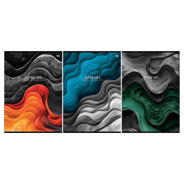 Тетрадь 96л., А4, клетка BG "Paper art", матовая ламинация