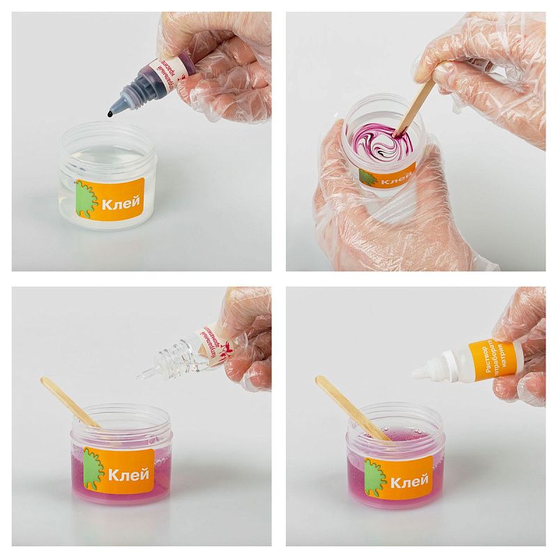 Набор для создания слайма ТРИ СОВЫ Slime party "Дино", фиолетовый, наполнение - кубики и блестки, аромат бабл гам, картонная коробка